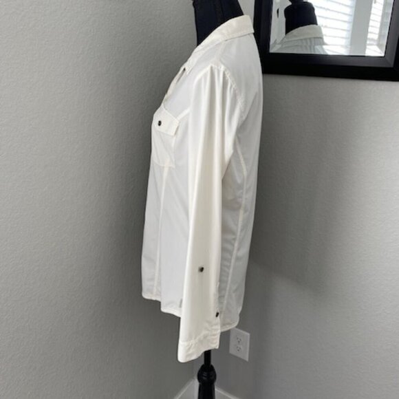 EDDIE BAUER Ivory Snow Travex Departure Stretch Long Sleeve Shirt Medium - Picture 6 of 9